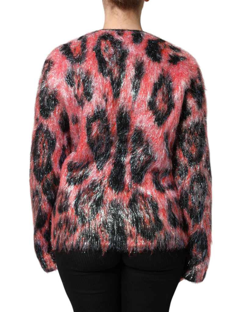 Dolce & Gabbana Red Mohair Wool Button Down Cardigan Sweater