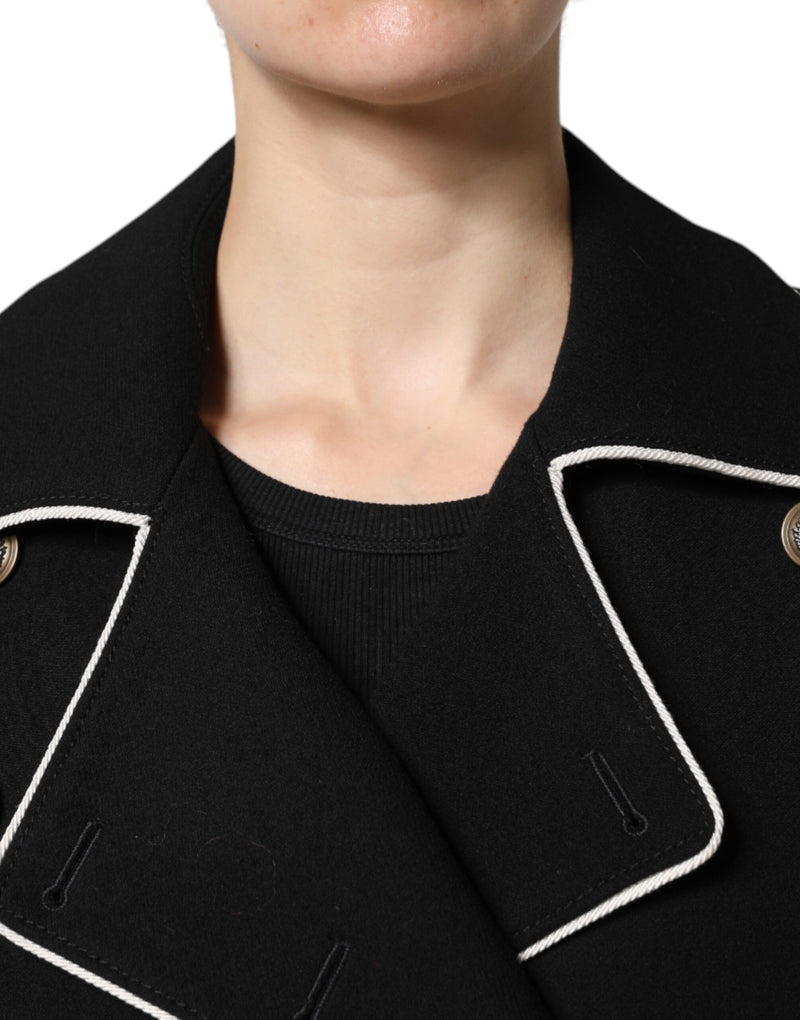 Dolce & Gabbana Black Wool Double Breasted Blazer Jacket
