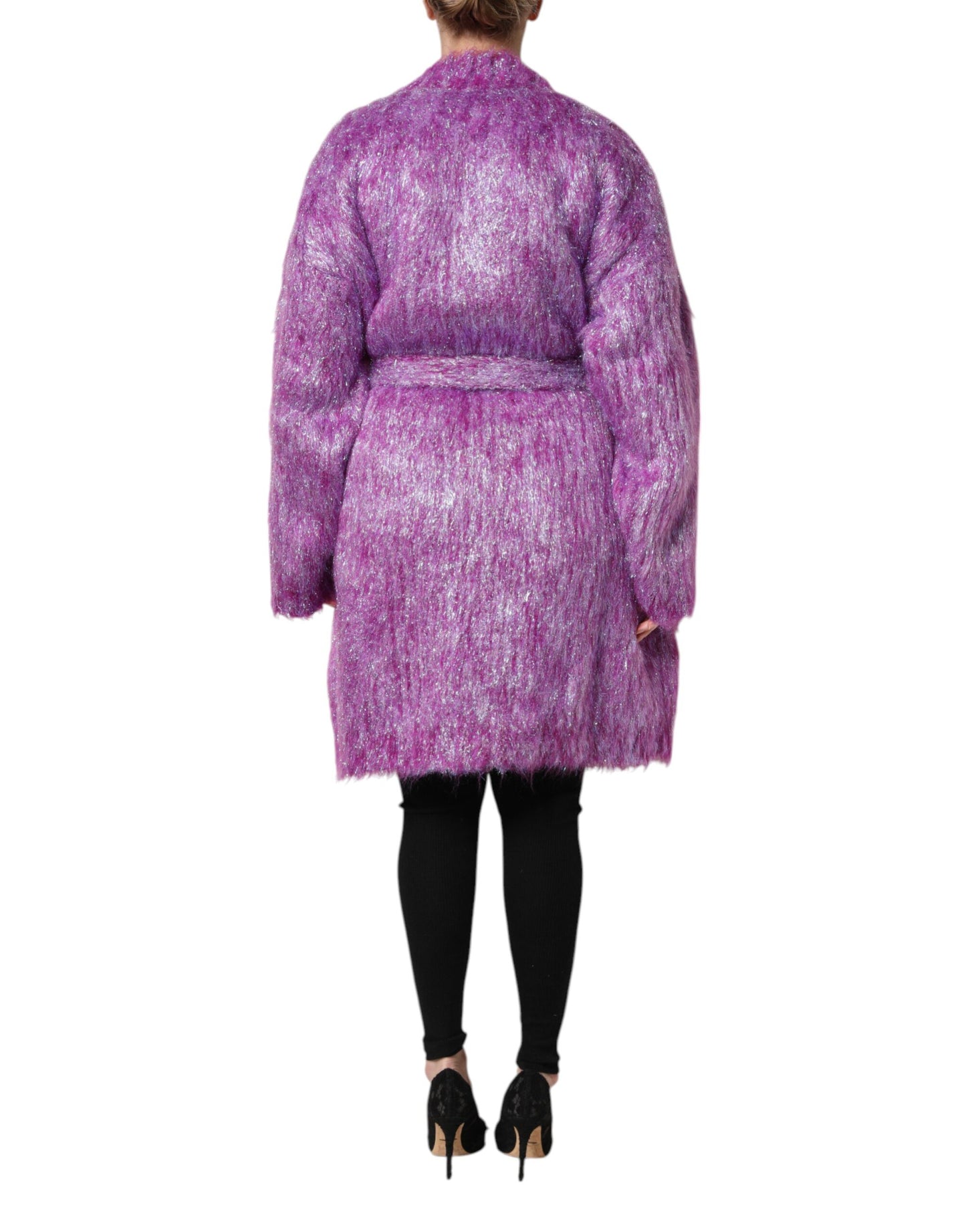 Dolce & Gabbana Purple Button Embellished Trench Coat Jacket