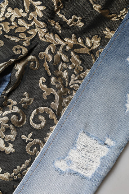 Dolce & Gabbana Multicolor Patchwork High Waist Denim Jeans