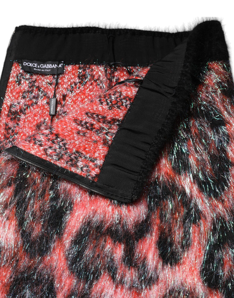 Dolce & Gabbana Jupe Mini Haute Taille Multicolore en Velours