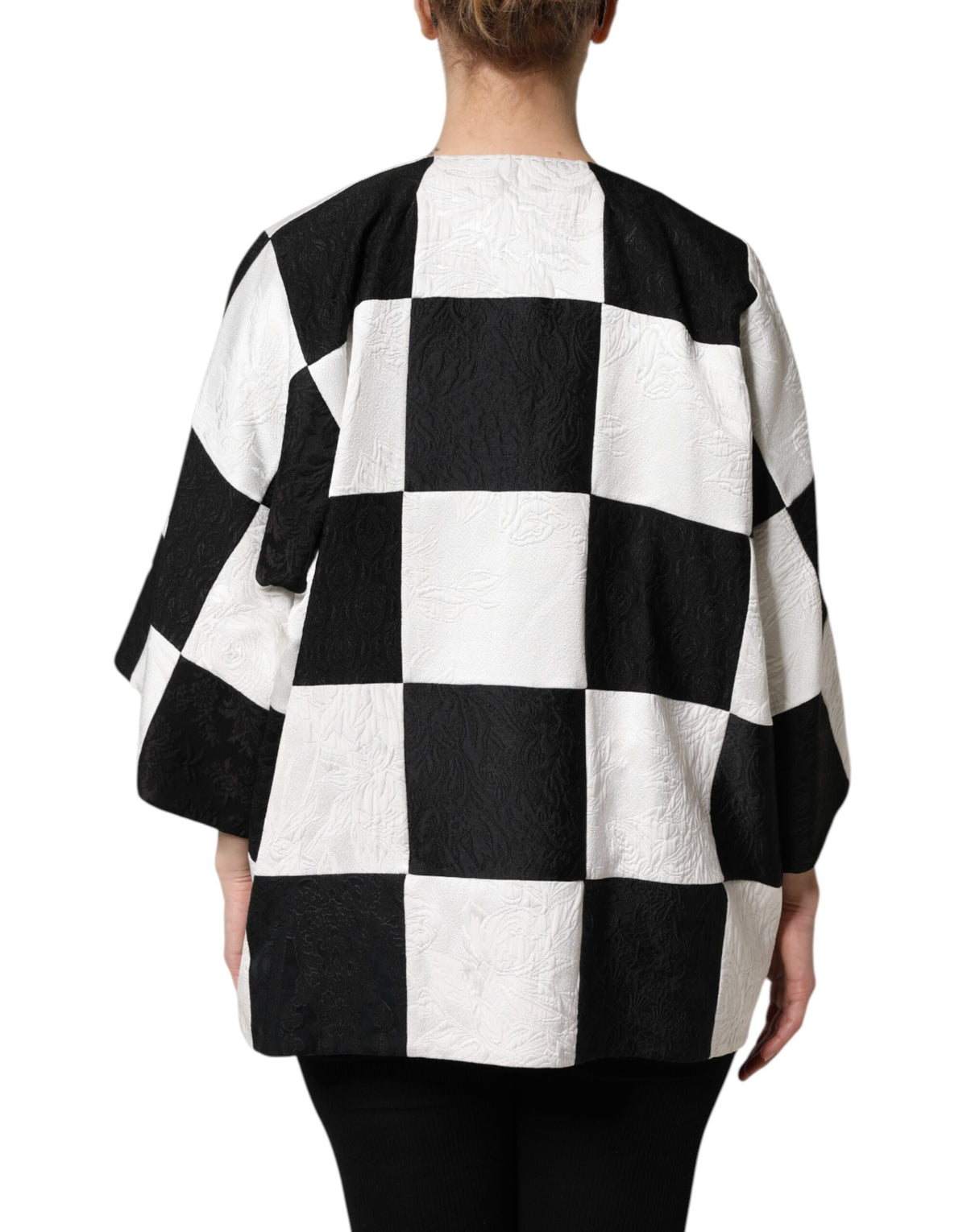 Dolce & Gabbana Blazer Jacquard Patchwork Noir et Blanc