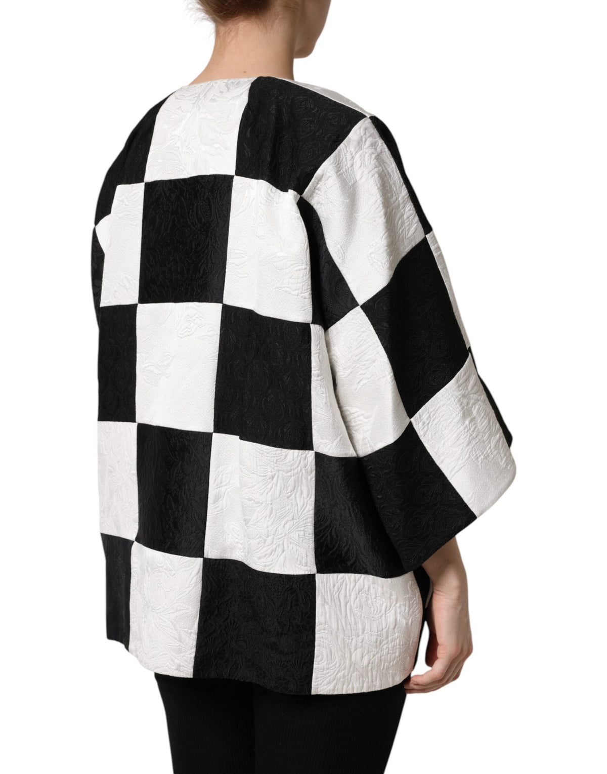 Dolce & Gabbana Blazer Jacquard Patchwork Noir et Blanc