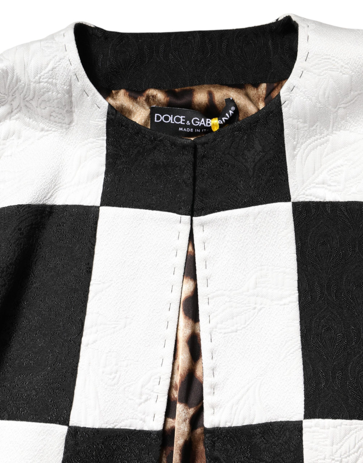 Dolce & Gabbana Blazer Jacquard Patchwork Noir et Blanc