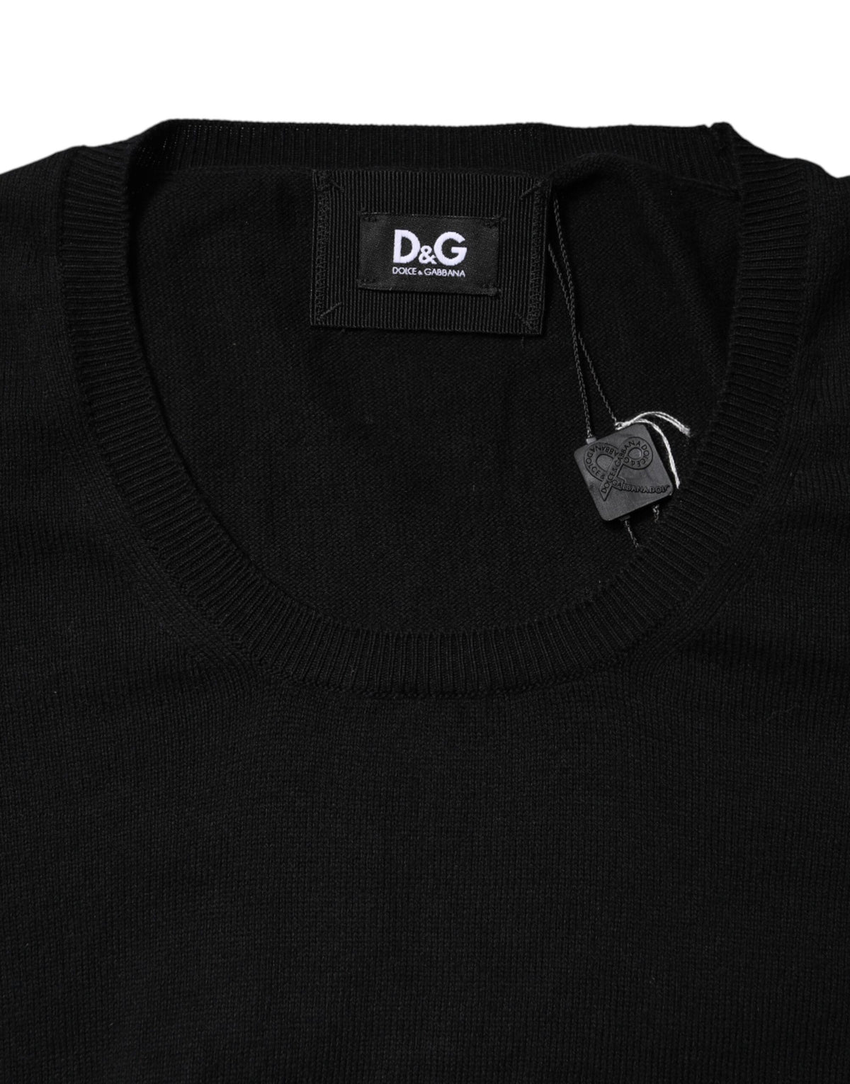 Dolce & Gabbana T-shirt en coton noir à col rond et manches courtes