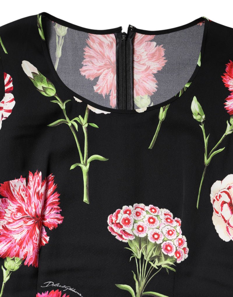 Dolce & Gabbana Blouse Longue à Fleurs Noire pour Femme