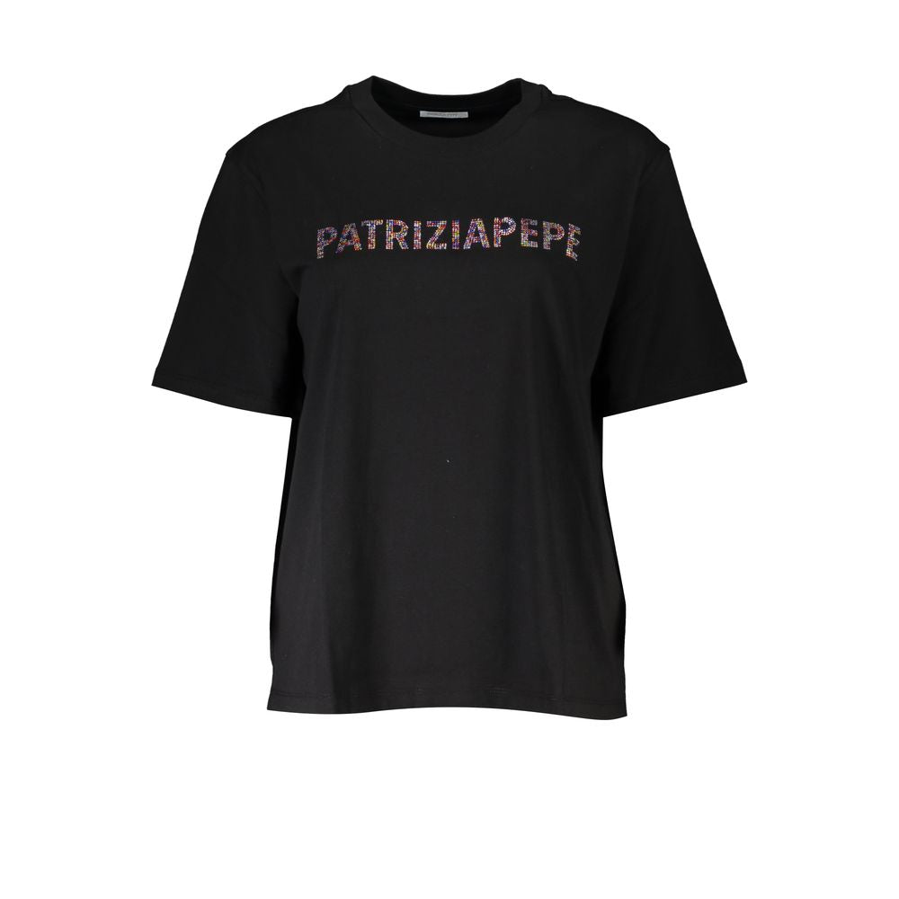 T-shirt Femme en Coton Noir Patrizia Pepe - Top Chic à Manches Courtes