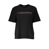 T-shirt Femme en Coton Noir Patrizia Pepe - Top Chic à Manches Courtes
