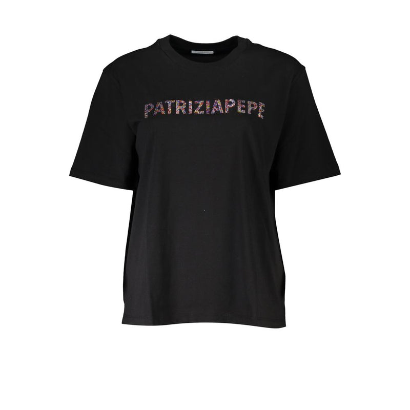 T-shirt Femme en Coton Noir Patrizia Pepe - Top Chic à Manches Courtes