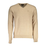 Pull en laine beige La Martina pour homme