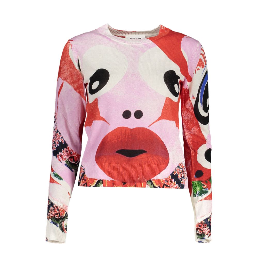 Desigual Pink Viscose Women Sweater - Chic & Playful Style
