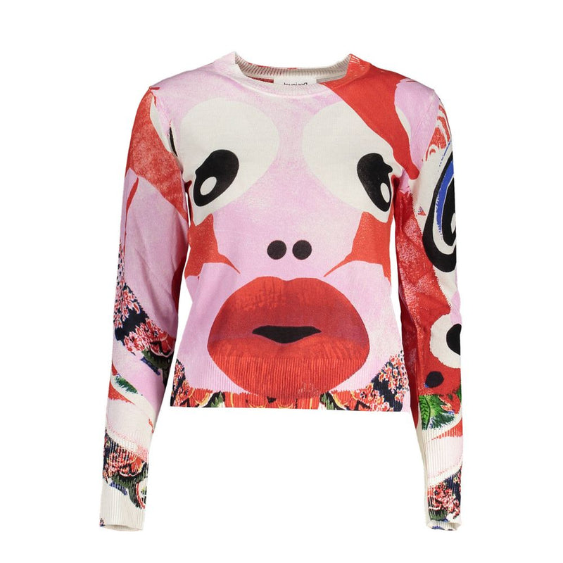 Desigual Pink Viscose Women Sweater - Chic & Playful Style