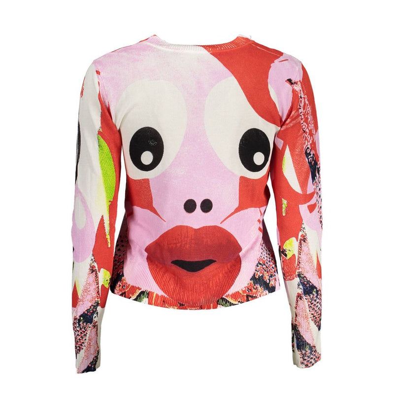 Desigual Pink Viscose Women Sweater - Chic & Playful Style