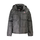 Tommy Hilfiger Black Polyester Women Jacket with Removable Hood