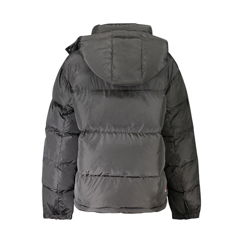 Tommy Hilfiger Black Polyester Women Jacket with Removable Hood