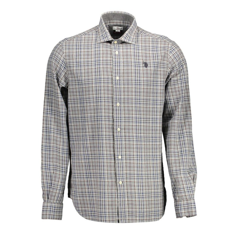 Chemise homme en coton marron US POLO ASSN.