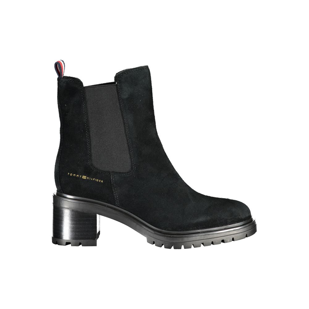 Tommy Hilfiger Black Leather Women Boot - Stylish Ankle Boots