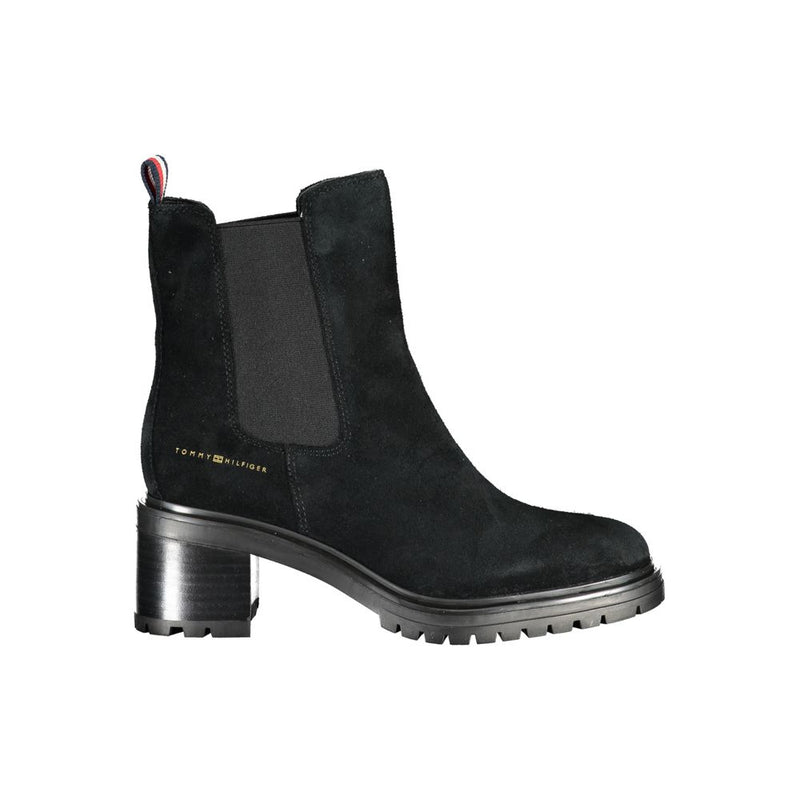 Tommy Hilfiger Black Leather Women Boot - Stylish Ankle Boots