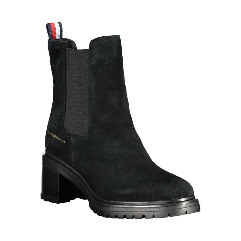 Tommy Hilfiger Black Leather Women Boot - Stylish Ankle Boots