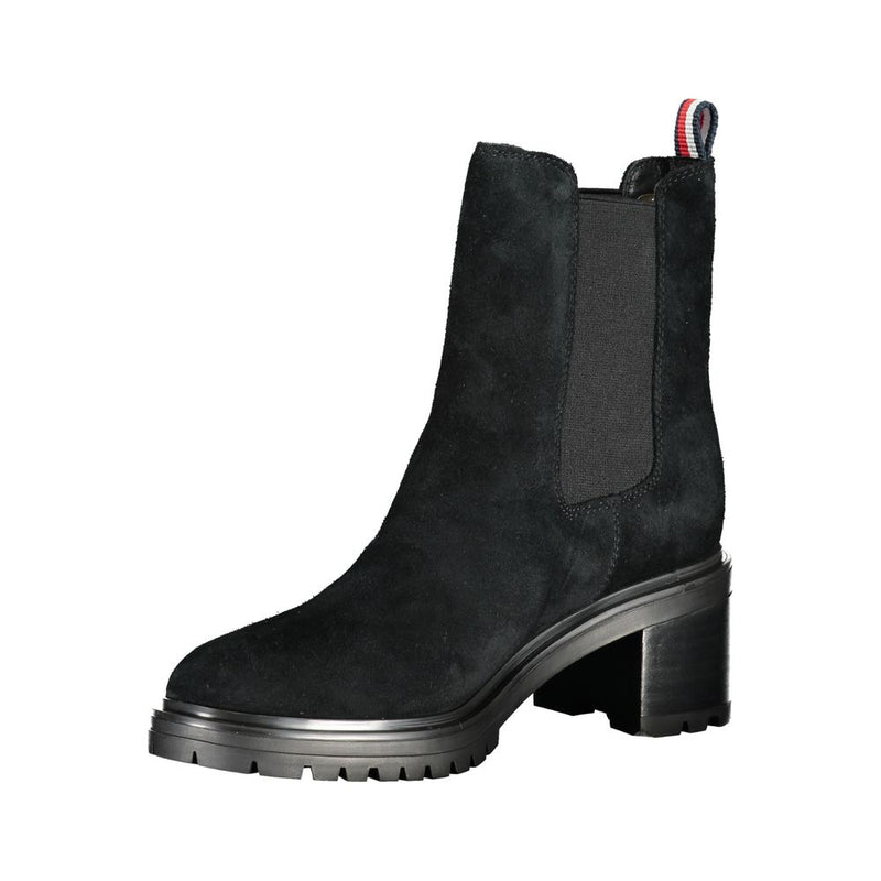 Tommy Hilfiger Black Leather Women Boot - Stylish Ankle Boots