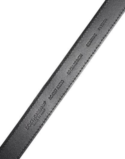 Dolce & Gabbana Rode Exotische Lederen Riem met Messing Metalen Gesp