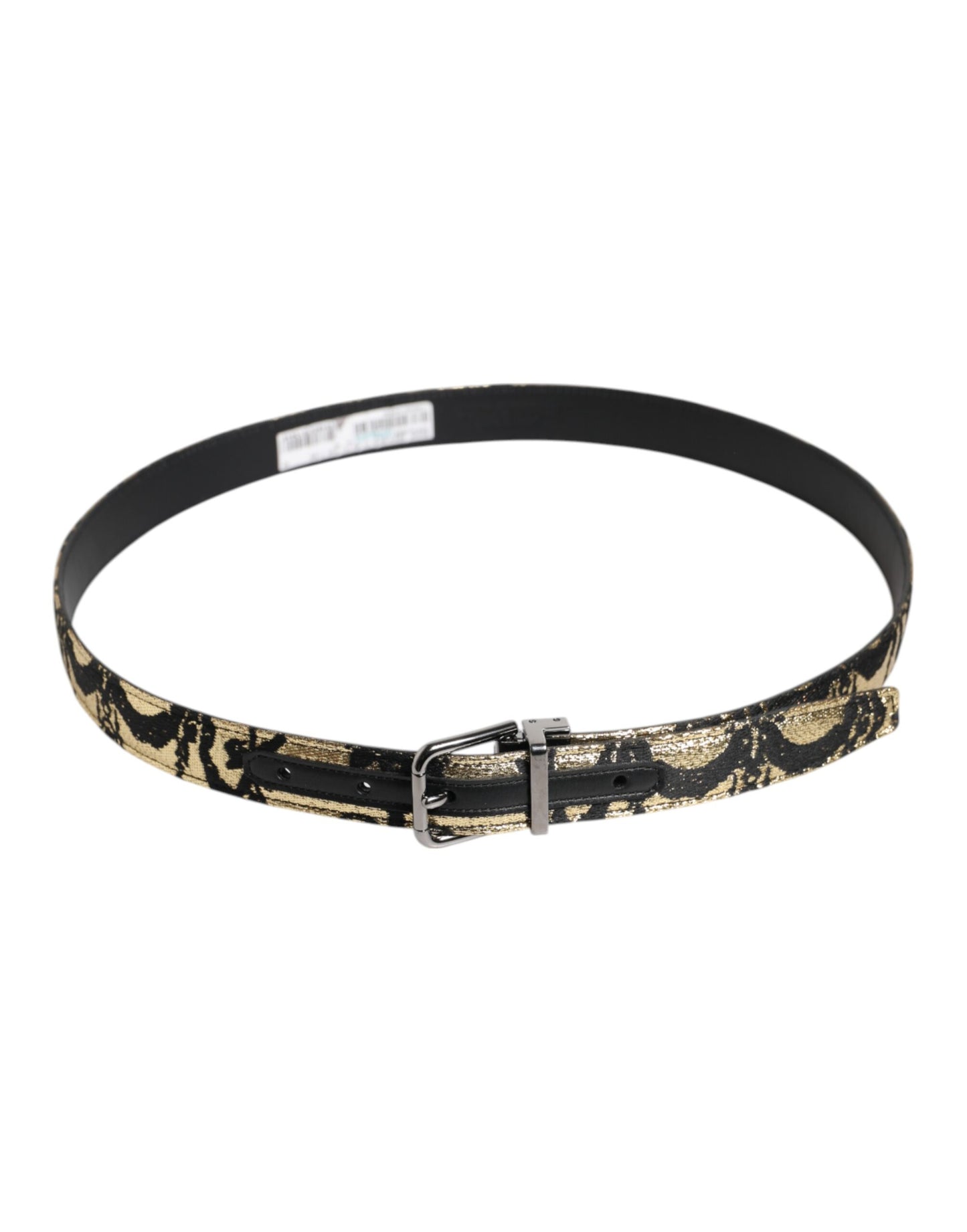 Dolce & Gabbana Multicolor Jacquard Leren Metalen Gesp Riem