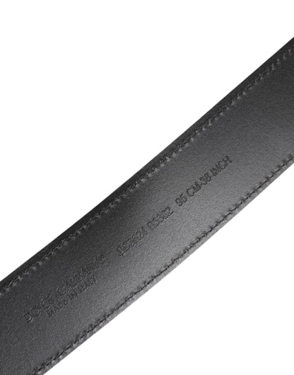 Dolce & Gabbana Zwarte Klassieke Zilveren Metalen Logo Gesp Riem