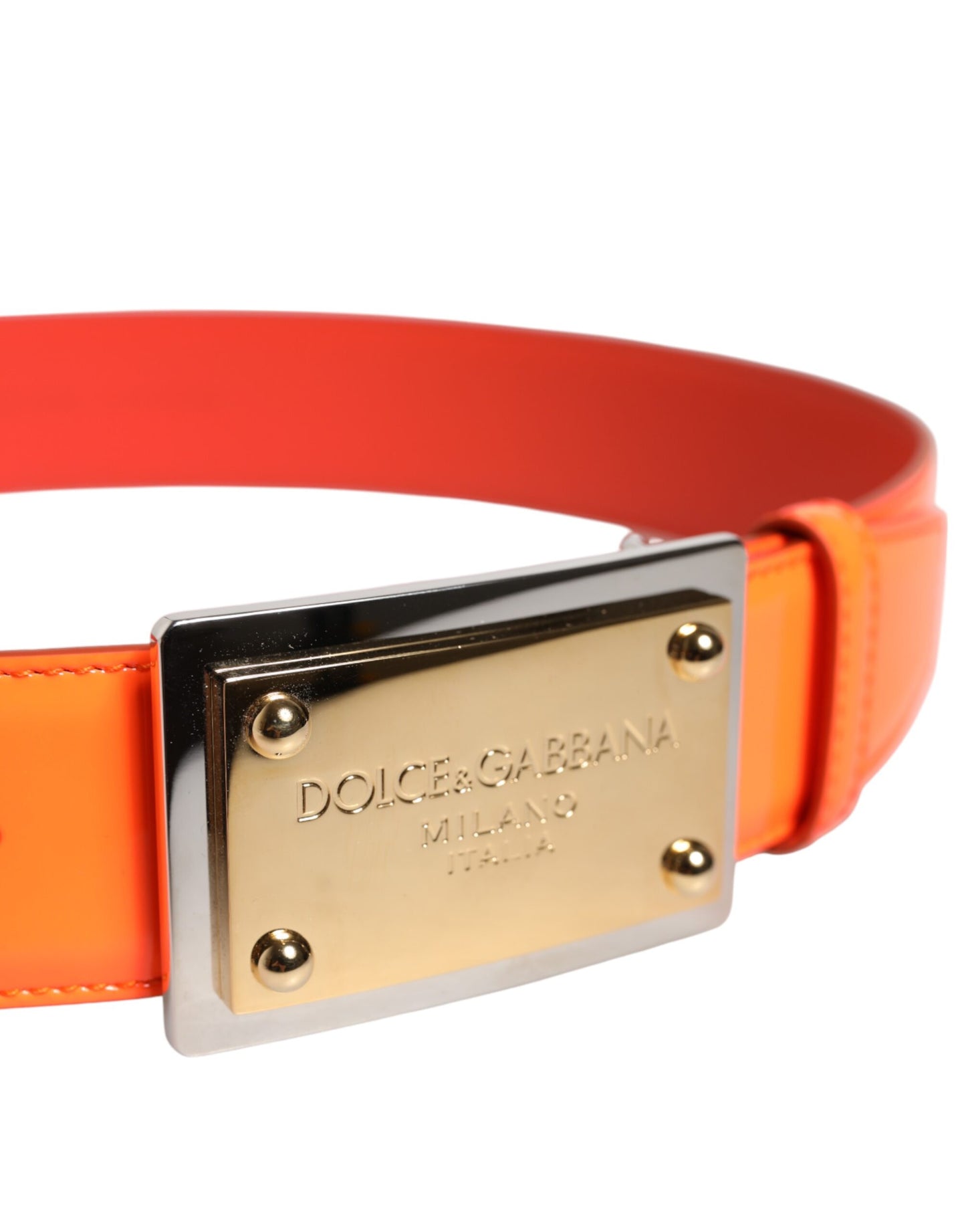 Dolce & Gabbana oranje gouden metalen logo gesp riem