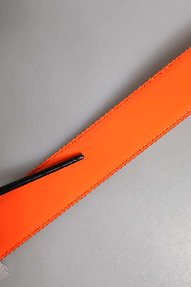 Ceinture à boucle logo en métal doré orange Dolce &amp; Gabbana