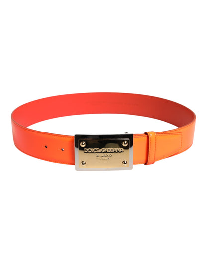 Dolce & Gabbana oranje gouden metalen logo gesp riem