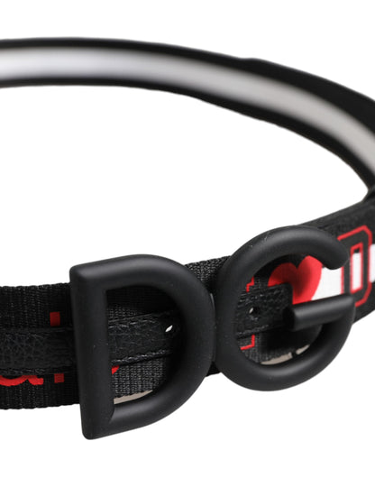 Dolce & Gabbana zwarte polyester DG-gespriem met logoprint