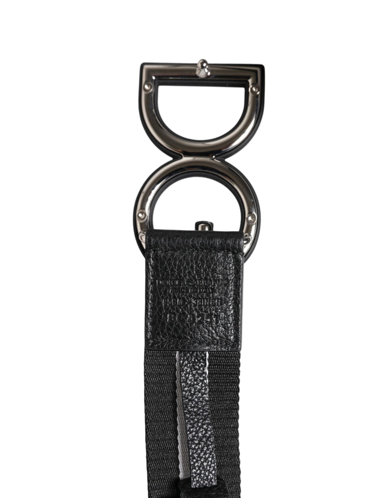 Ceinture Dolce &amp; Gabbana en polyester noir avec logo imprimé DG