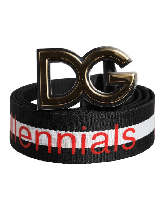 Dolce & Gabbana zwarte katoenen DG-gespriem met logoprint