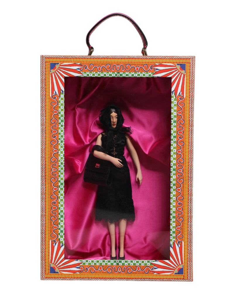 Dolce & Gabbana Black Dress Ceramic Porcelain Fashion Leather Dolls