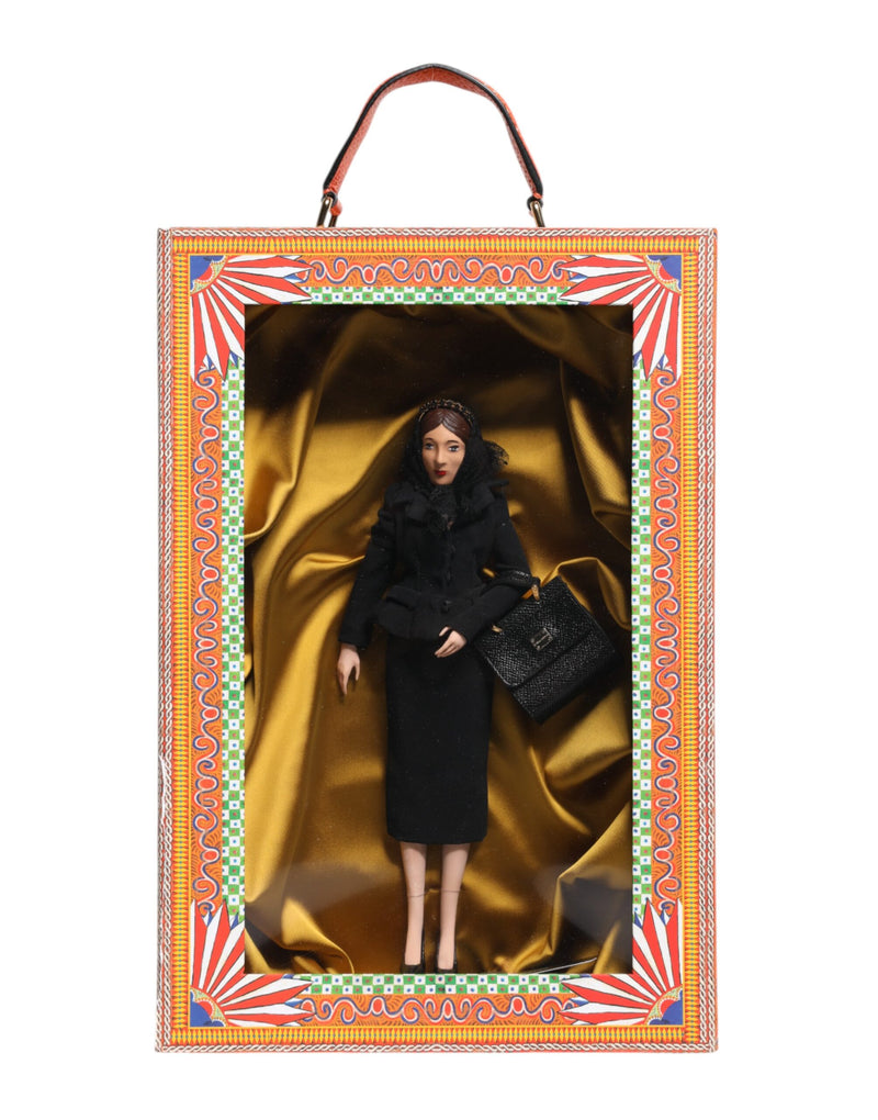 Dolce & Gabbana Black Dress Ceramic Porcelain Fashion Leather Dolls