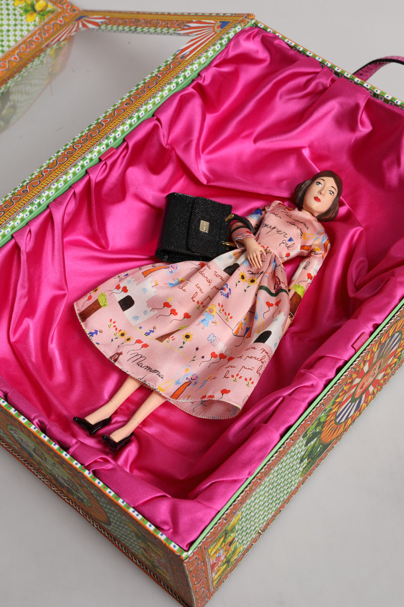 Dolce & Gabbana Pink Dress Ceramic Porcelain Fashion Leather Doll