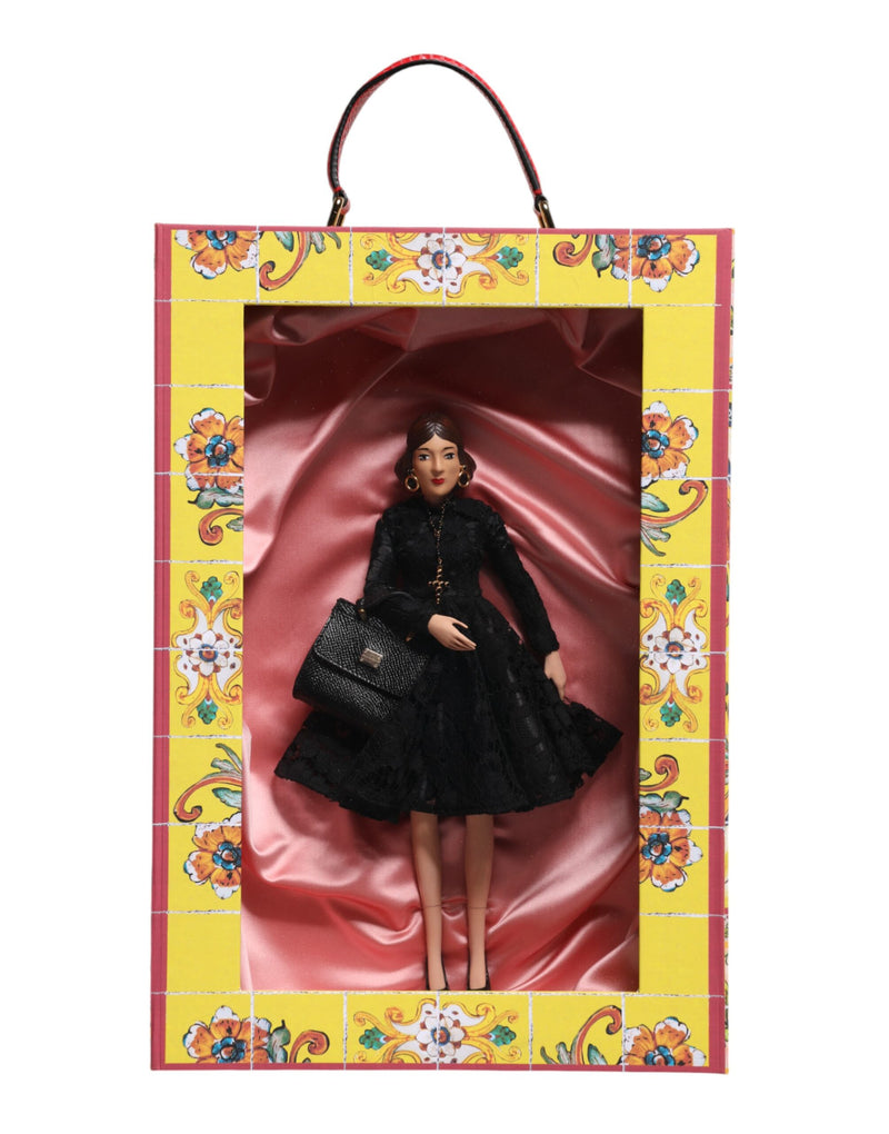 Dolce & Gabbana Black Dress Ceramic Porcelain Fashion Leather Dolls
