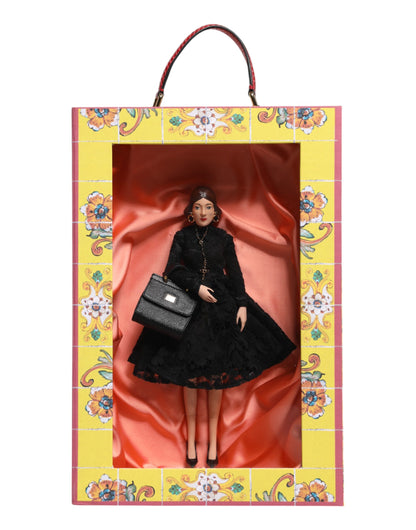 Dolce & Gabbana Zwarte Jurk Keramiek Porselein Mode Leer Sicilië Poppen