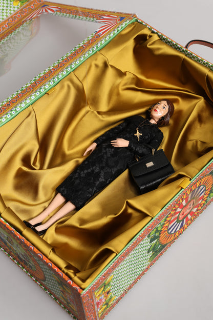 Dolce & Gabbana Zwarte Jurk Keramiek Porselein Mode Leer Sicilië Poppen