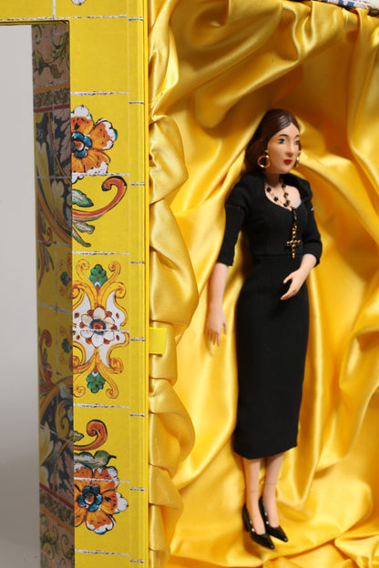 Dolce & Gabbana Zwarte Jurk Keramiek Porselein Mode Leer Sicilië Poppen