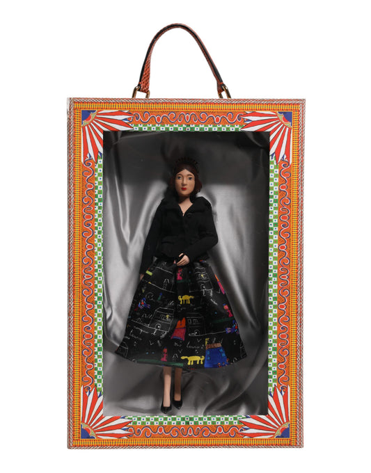 Dolce & Gabbana Black Dress Ceramic Porcelain Fashion Leather Doll