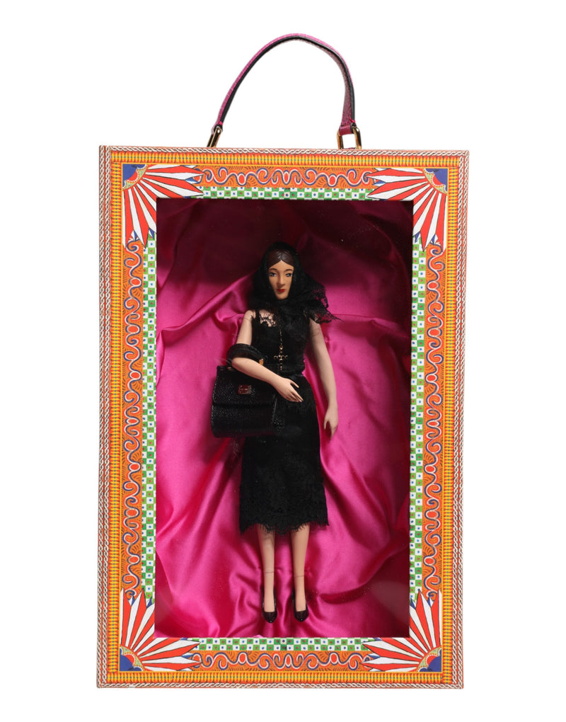 Dolce & Gabbana Black Dress Ceramic Porcelain Fashion Leather Doll
