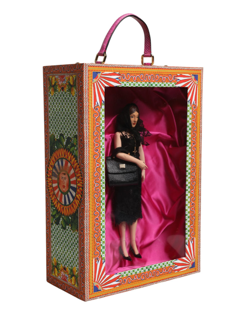 Dolce & Gabbana Black Dress Ceramic Porcelain Fashion Leather Doll