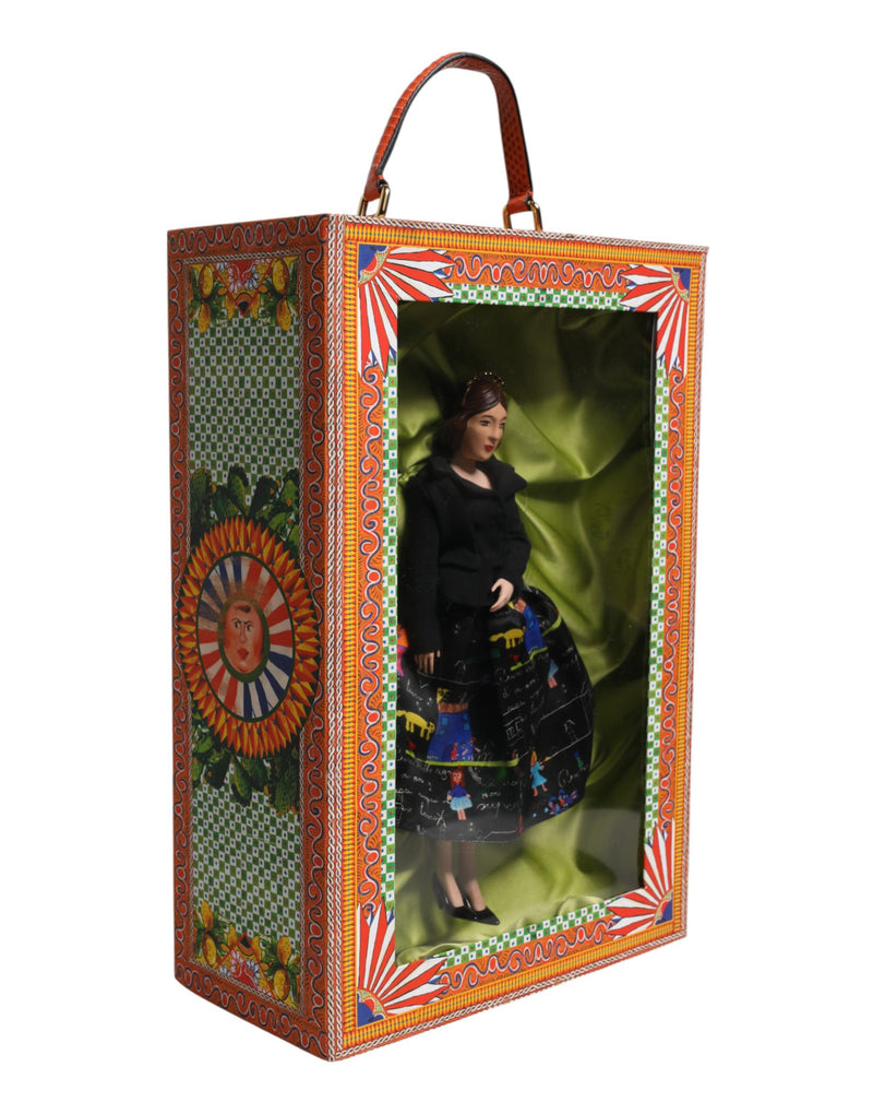 Dolce & Gabbana Black Dress Ceramic Porcelain Fashion Leather Dolls