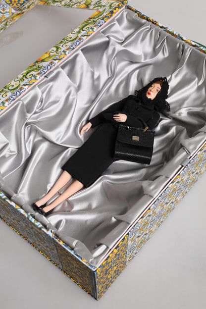 Dolce & Gabbana Zwarte Jurk Keramiek Porselein Mode Leer Sicilië Poppen