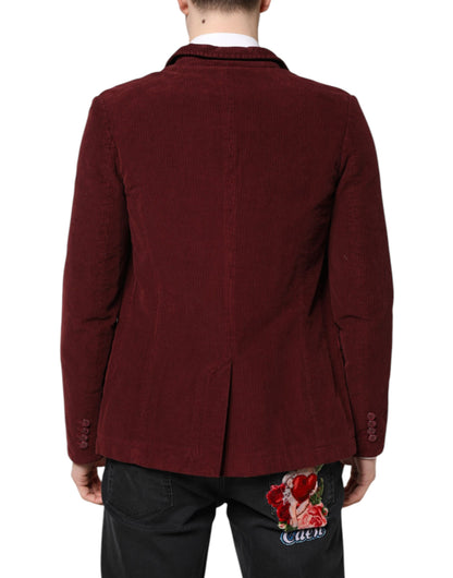 Veste blazer pour homme GF Ferre en velours côtelé marron, coupe droite.