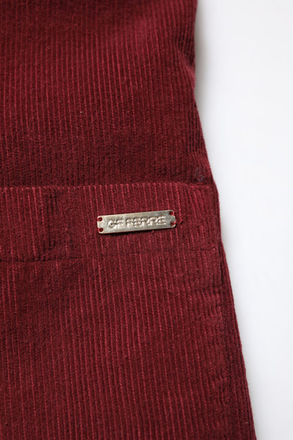 Veste blazer pour homme GF Ferre en velours côtelé marron, coupe droite.