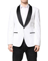 Dolce &amp; Gabbana, blazer blanc en nylon à simple boutonnage