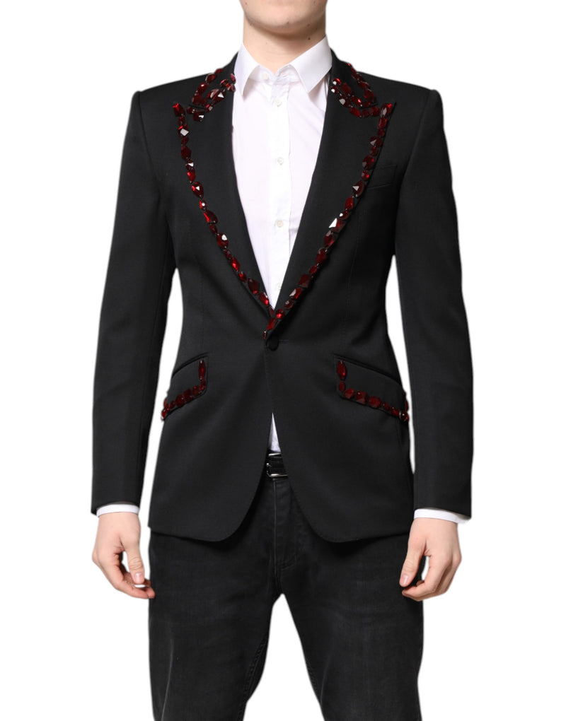Dolce &amp; Gabbana SICILIA, blazer noir à strass.