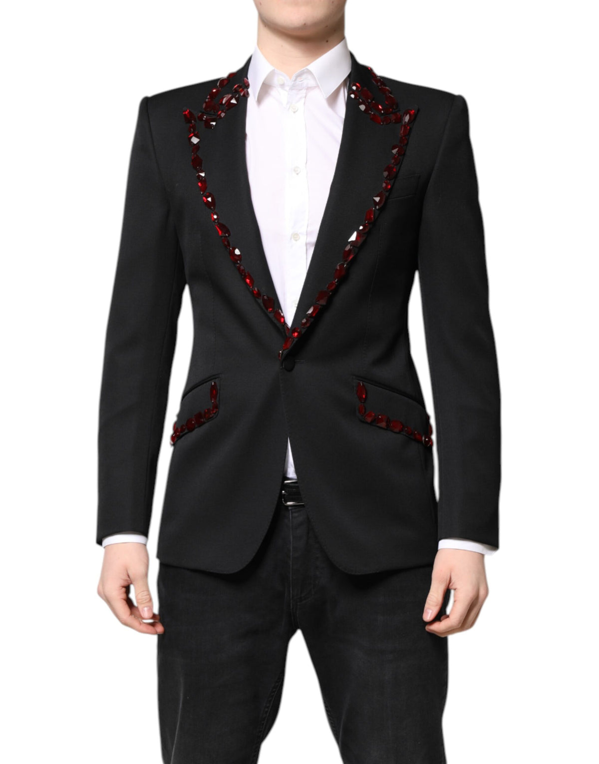 Dolce &amp; Gabbana SICILIA, blazer noir à strass.